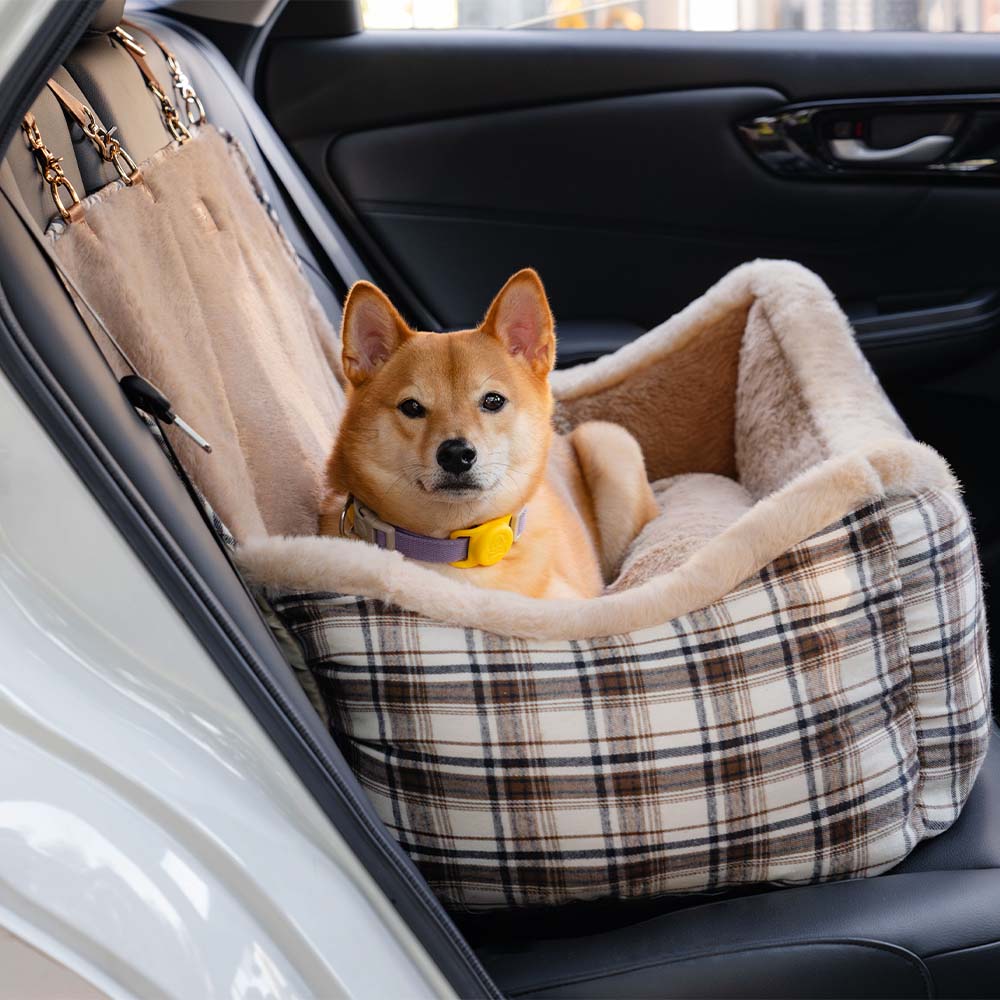 Cama de pet para carro, clássico e fofo, mantenha seu pet seguro