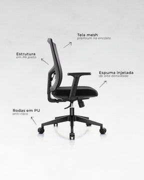 Unique Preta - Cadeira Ergonômica de Escritório