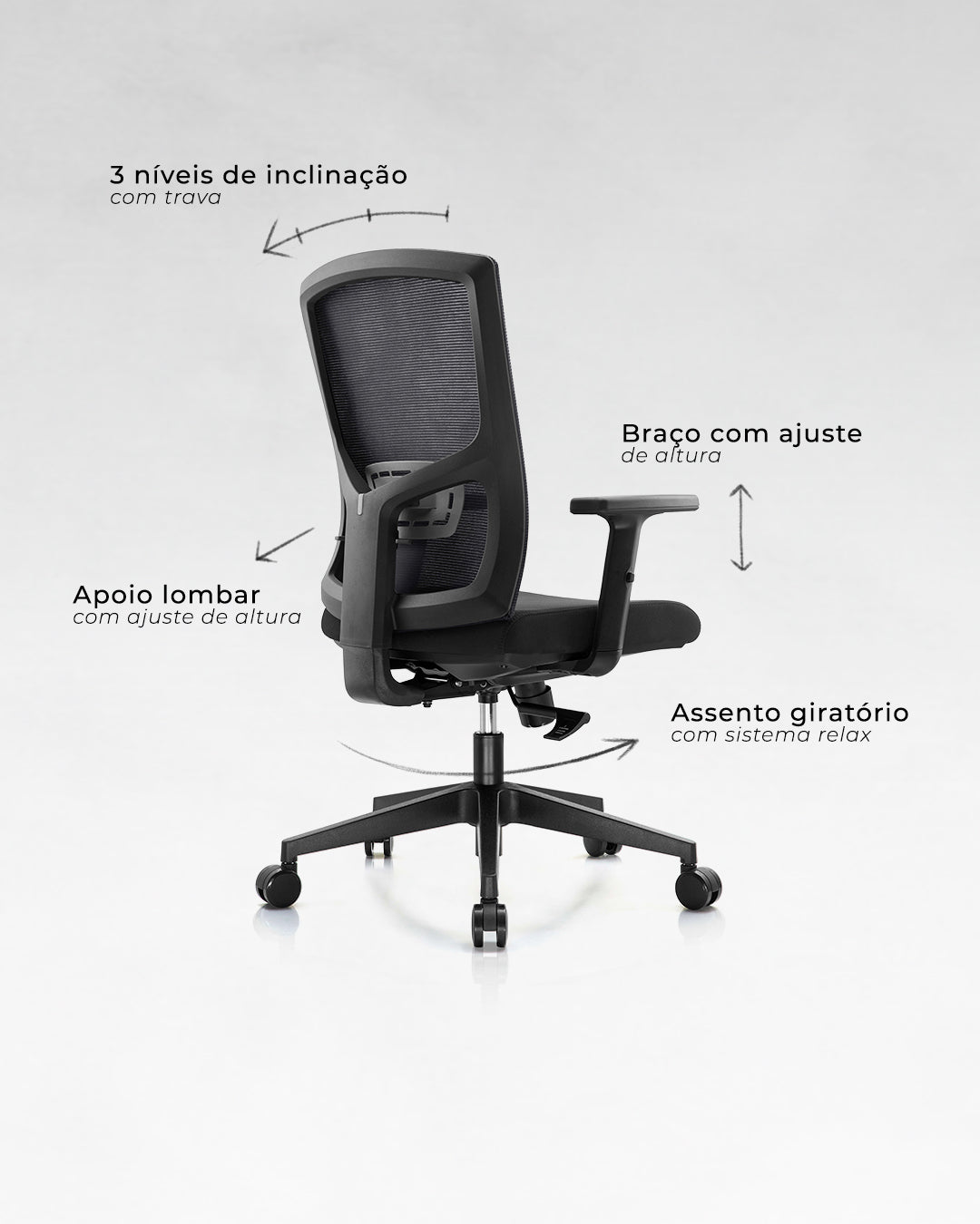 Unique Preta - Cadeira Ergonômica de Escritório