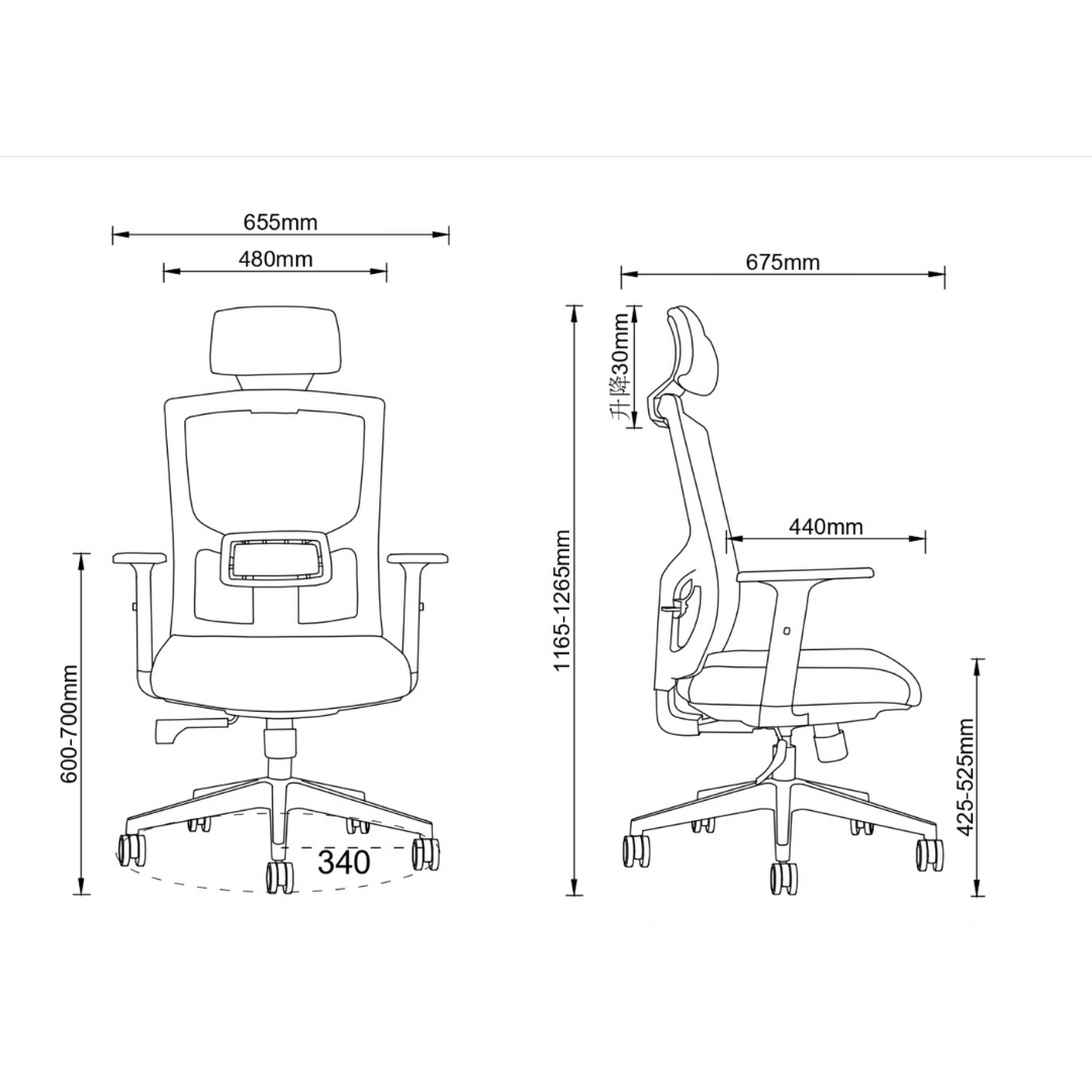 Unique Plus Preta - Cadeira Ergonômica de Escritório