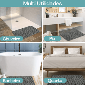 Tapete antiderrapante e ultra absorvente para banheiro