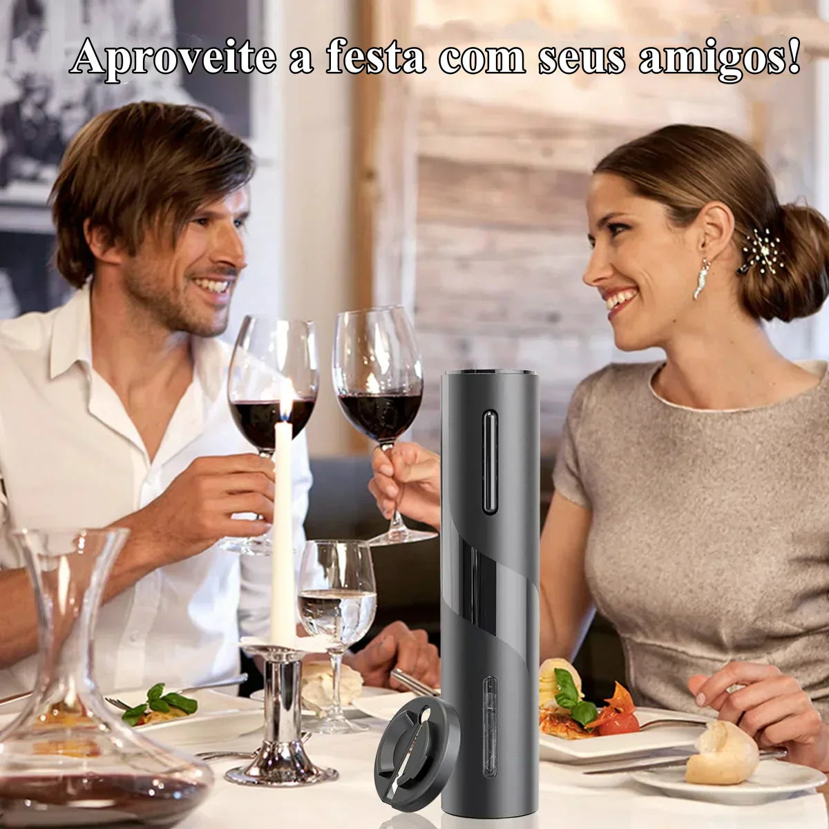 Abridor de Vinho Automático 4 em 1