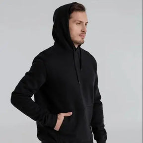 Moletom Masculino Preto Com Capuz Blusa de Frio Adulto Inverno Promoção