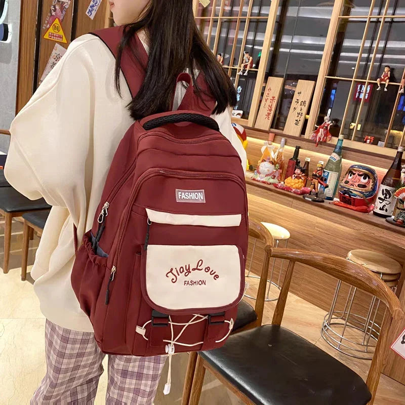 Bolsa escolar Impermeável Casual Feminina Moda Coreana