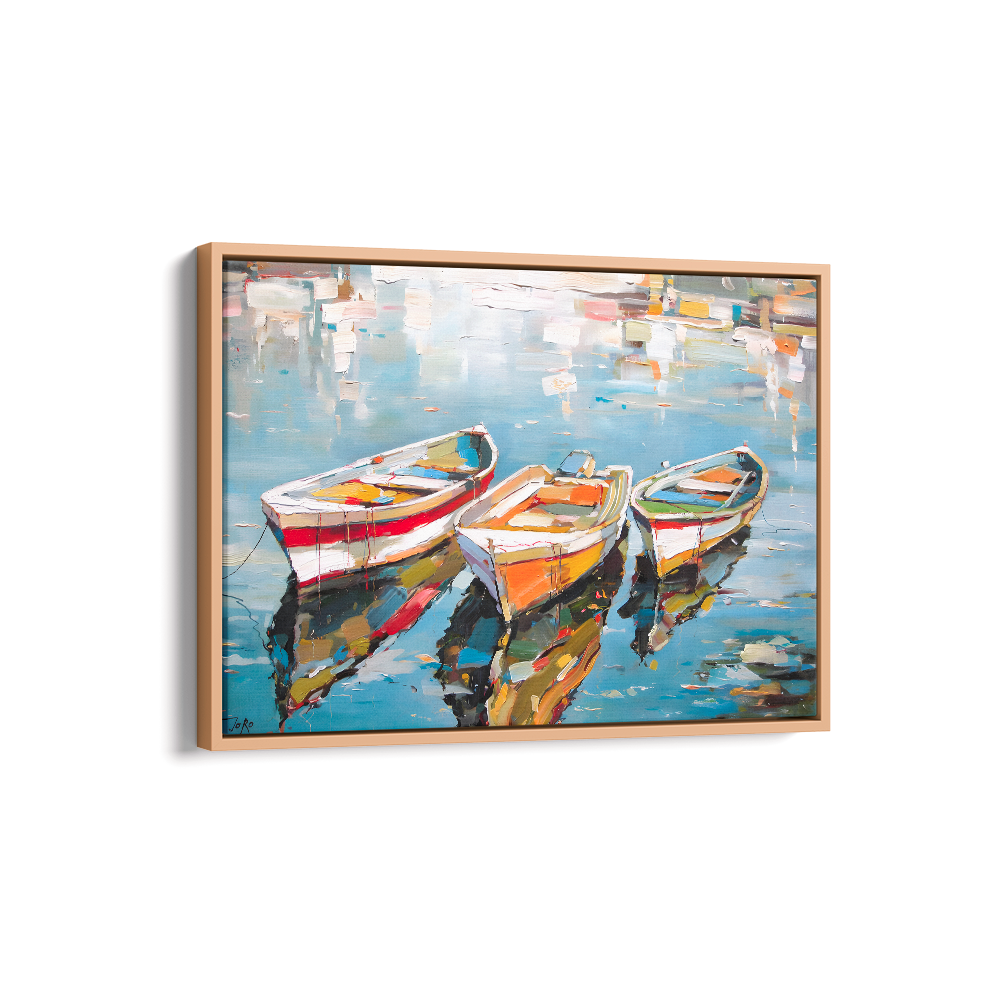 Quadro Barcos no Lago