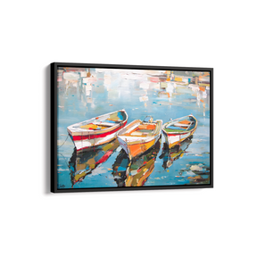 Quadro Barcos no Lago