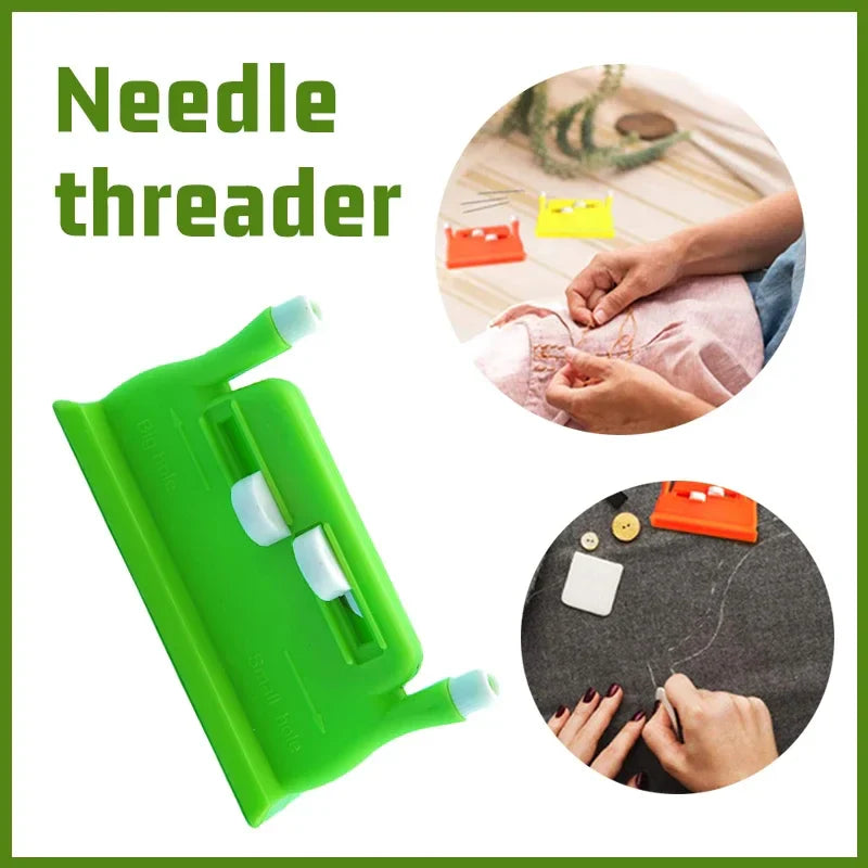 Máquina de costura Needle Threader Ferramenta de inserção de ponto Threader automático de duas pontas Troca de agulha de costura rápida para idosos