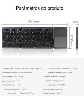 Mini teclado Bluetooth sem fio portátil