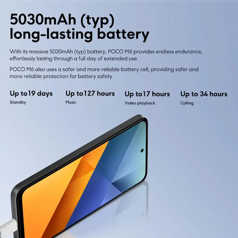 Xiaomi POCO M6 Smartphone 256GB ROM / 8GB RAM NFC MediaTek Helio G91-Ultra 33W Fast Charging 6,79 "90H