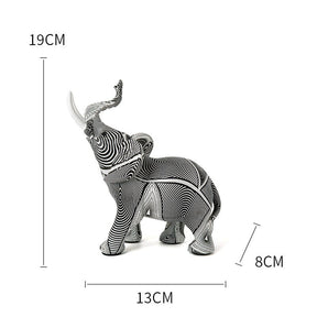 Estatueta de Elefantes com Design Geométrico - Ilusão de óptica