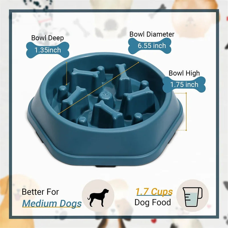 Tigela de comida anti-asfixia para cães, Alimentadores lentos para cães, Alimentador para animais de estimação dieta saudável