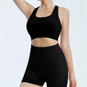 Conjunto Fitness Sem Costura Para Mulheres, Shorts de Ginástica