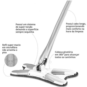 Esfregão Giratório Lava E Seca Torção Microfibra