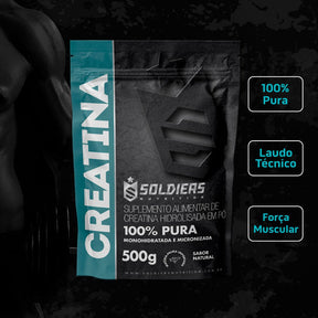 Creatina Monohidratada 500g - 100% Pura Importada - Soldiers Nutrition