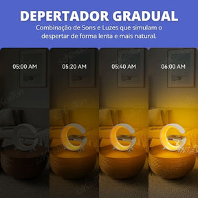 Carregador por Indução + Despertador + Luminária