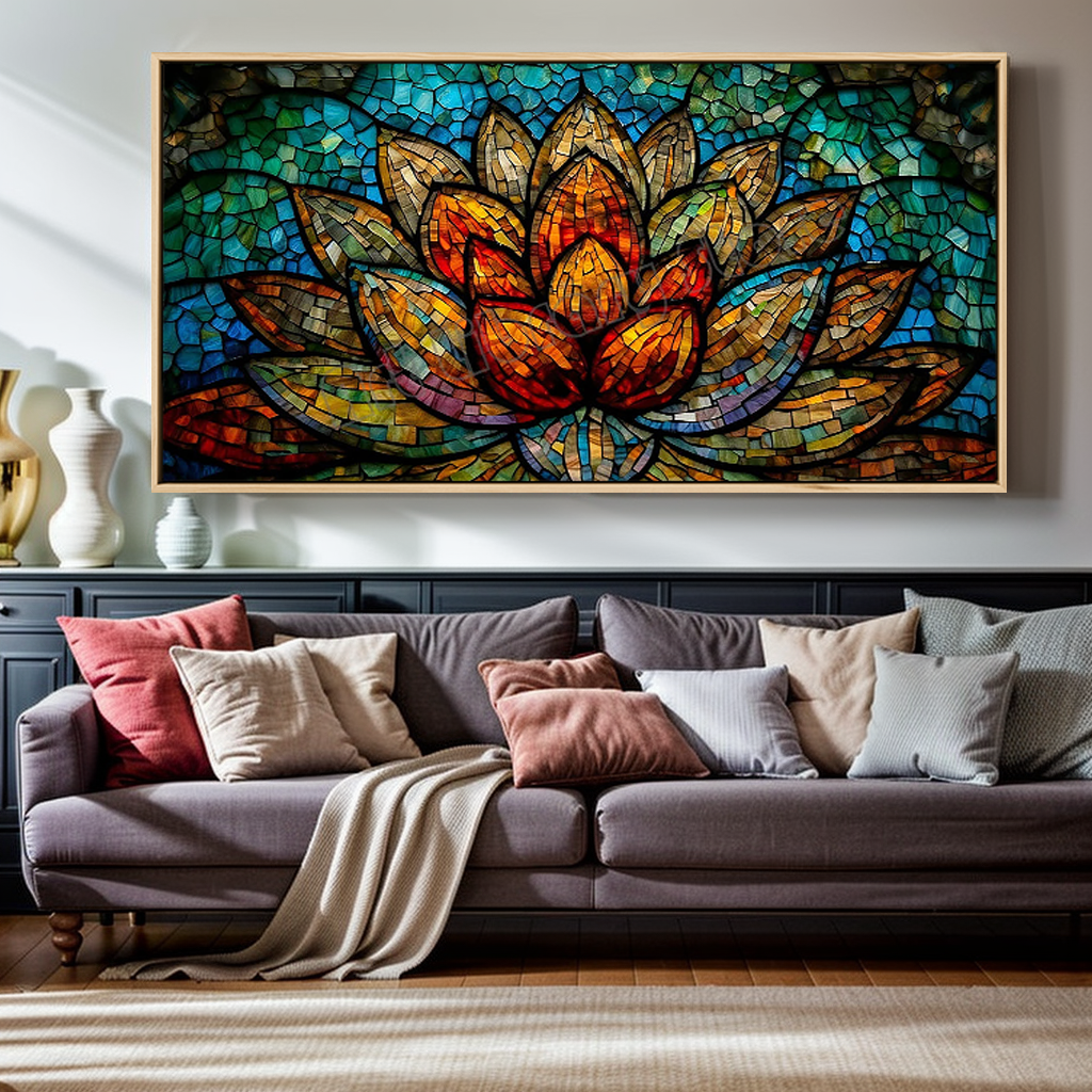 Quadro Flor de Lotus Mosaico