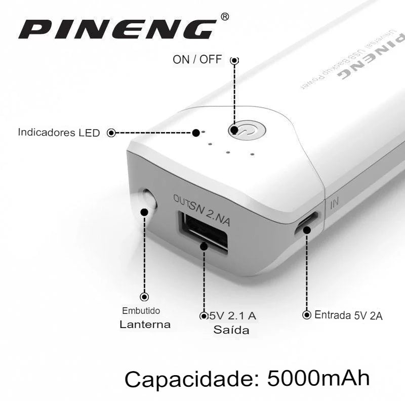 Carregador Portátil Universal 5000Mah Branco